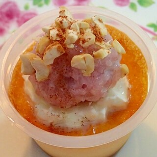❤桜餅とカシューナッツの焼きプリン❤